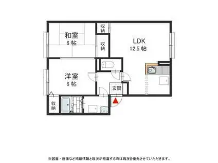 ライフガーデンI(2LDK/1階)の間取り写真