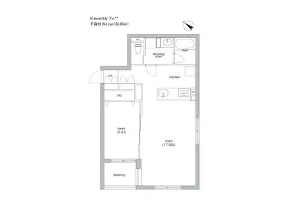 SIERRA GARDENSデザイナーズ・バルコニ付・快適設計(1LDK/3階)の間取り写真