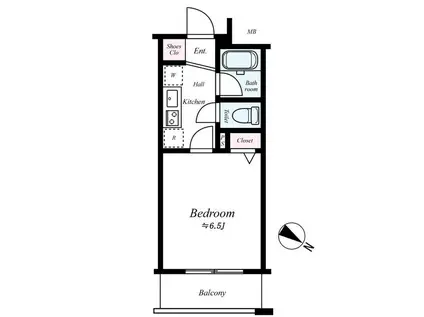 リクレイシア・コルテ川崎元木(1K/3階)の間取り写真