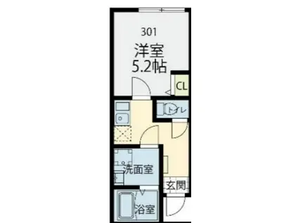 G-CREST(1K/3階)の間取り写真