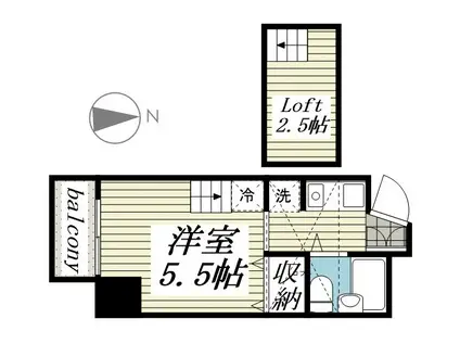 BOATHOUSE(ワンルーム/5階)の間取り写真