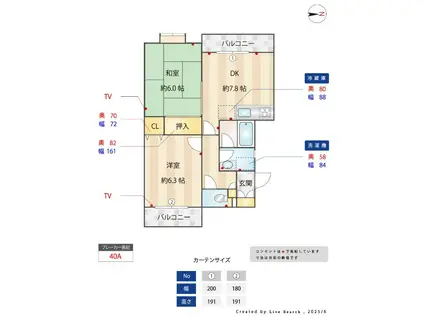 メゾン竹内(2DK/3階)の間取り写真