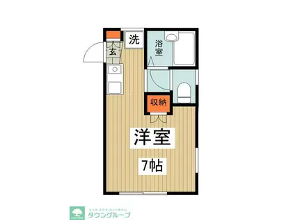 コーポ槐II(ワンルーム/1階)の間取り写真