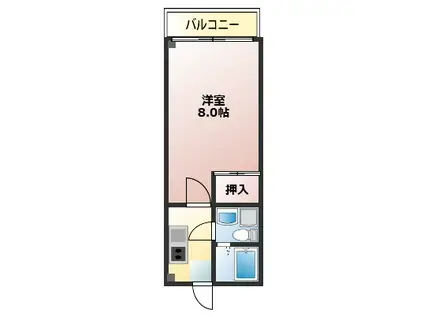 マリンハイム(1K/3階)の間取り写真