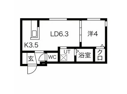 TERRACE KASUMI(1LDK/3階)の間取り写真