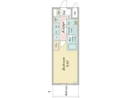 BPRレジデンス丸の内(1K/3階)の間取り写真