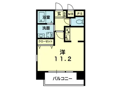 ミリーサ呉服町(1K/3階)の間取り写真