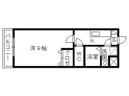 ヴァーチュ(1K/2階)の間取り写真