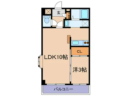 サクセス21(1LDK/2階)の間取り写真