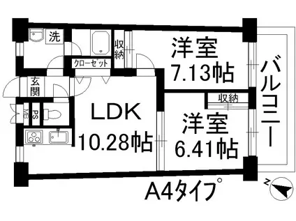アーバンハイツ住乃江(2LDK/11階)の間取り写真
