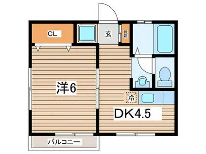 ハイムグリーンヴィレッジ(1DK/1階)の間取り写真