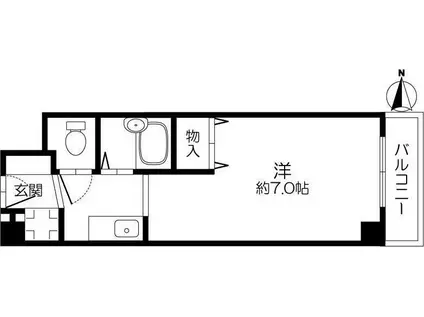 エクセレントライフK(1K/2階)の間取り写真