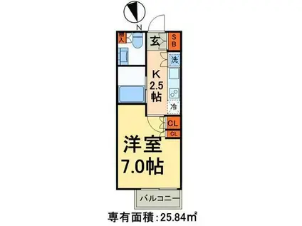 パークアクシス新御徒町イースト(1K/11階)の間取り写真