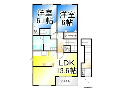 ミニョンアンジュ(2LDK/2階)の間取り写真