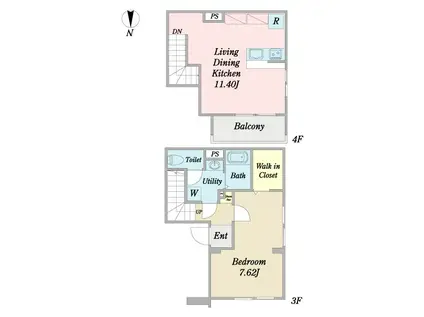 クリオ ラモード目黒本町(1LDK/3階)の間取り写真