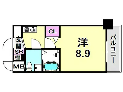 セレニテ甲子園II(1K/1階)の間取り写真