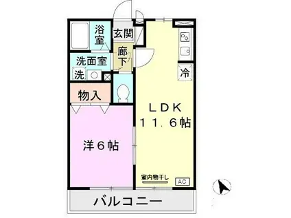 リビング1(1LDK/2階)の間取り写真