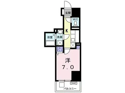 イル コルソ(1K/6階)の間取り写真