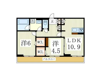 DEAR LIFE(2LDK/3階)の間取り写真