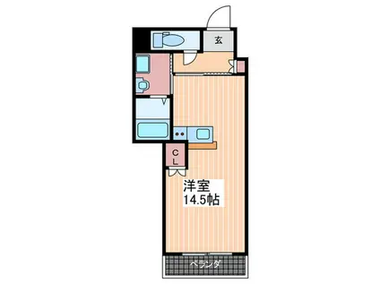 第2倉本ビル(ワンルーム/6階)の間取り写真