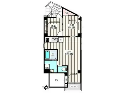 エクラ東大前(2LDK/5階)の間取り写真