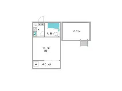 カオパレス8(1K/2階)の間取り写真