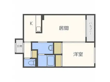 イーストサイドストリート(1LDK/3階)の間取り写真