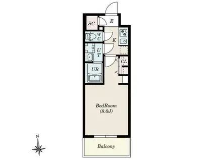 S-RESIDENCE尾頭橋BEAUTE(1K/6階)の間取り写真