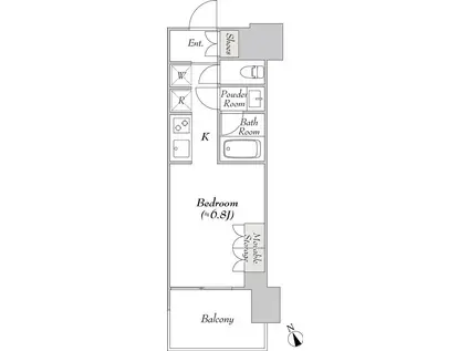 ウエリスアーバン水天宮前(ワンルーム/3階)の間取り写真