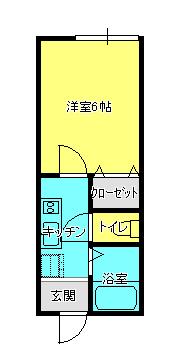 アメニティプレース(1K/2階)の間取り写真