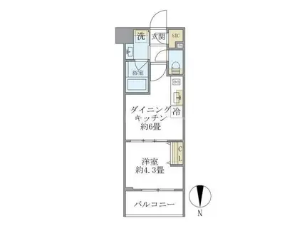 プラティーク目白(1DK/7階)の間取り写真