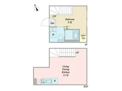 OPERAGARDEN(1LDK/B1階)の間取り写真