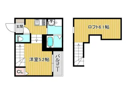 MODERN PALAZZO 須屋BALM(1K/1階)の間取り写真
