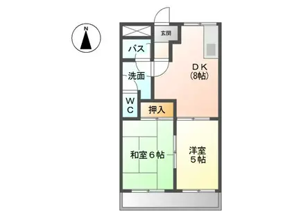 コンフォールT(2DK/2階)の間取り写真