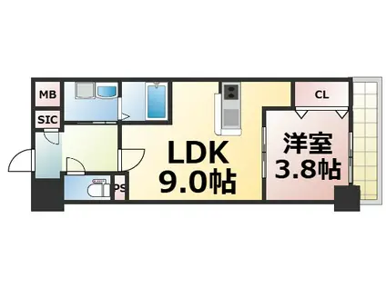 リアライズ小路駅前(1LDK/1階)の間取り写真
