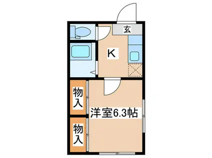 メゾン原(1K/1階)の間取り写真