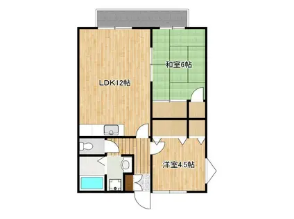 ウイングハイツ(2LDK/2階)の間取り写真