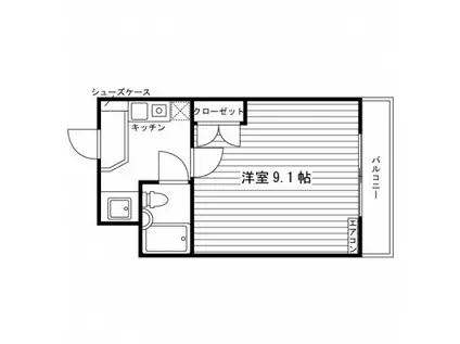 ハイツ宮の森2番館(1K/1階)の間取り写真