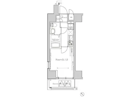 リルシア横濱鶴見(1K/6階)の間取り写真