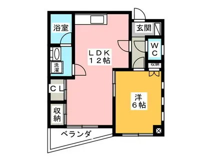 J-POT(1LDK/3階)の間取り写真
