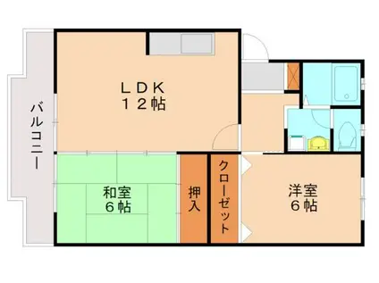 クレーンコーポ(2LDK/4階)の間取り写真