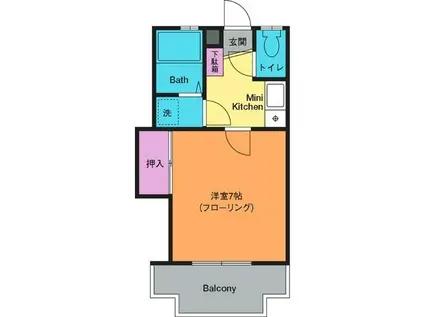 りとるぴゅあ(1K/2階)の間取り写真