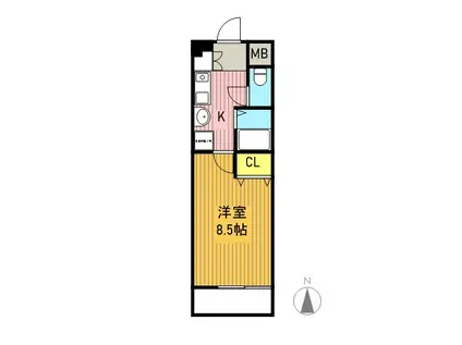 シャトーはるみ(1K/3階)の間取り写真