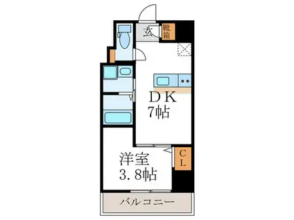 ウインズコート京都西陣(1DK/7階)の間取り写真