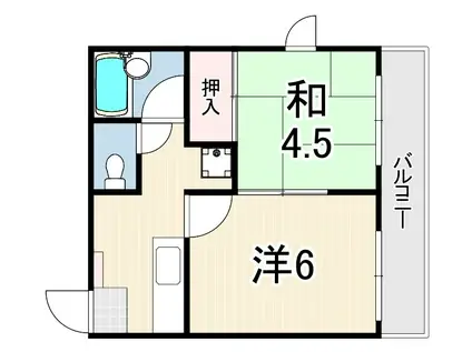 メゾン打出(2DK/1階)の間取り写真