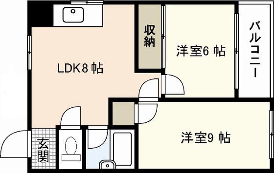 木寅ビル(2LDK/3階)の間取り写真