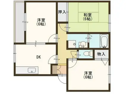 シャトレ岡田(3DK/2階)の間取り写真