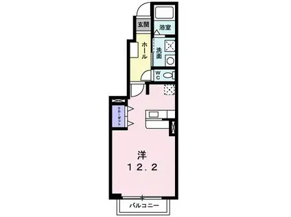 フリーデ(ワンルーム/1階)の間取り写真