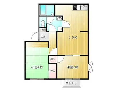 フレグランス南落合I(2LDK/1階)の間取り写真