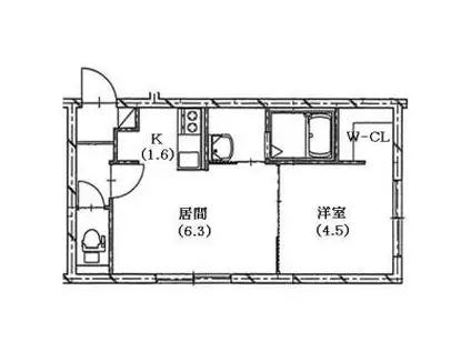 エリタージュ(1LDK/3階)の間取り写真